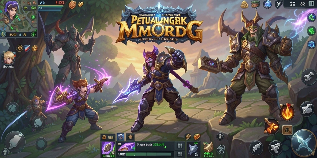 Tampilan gameplay epik dalam petualangan MMORPG 8055.