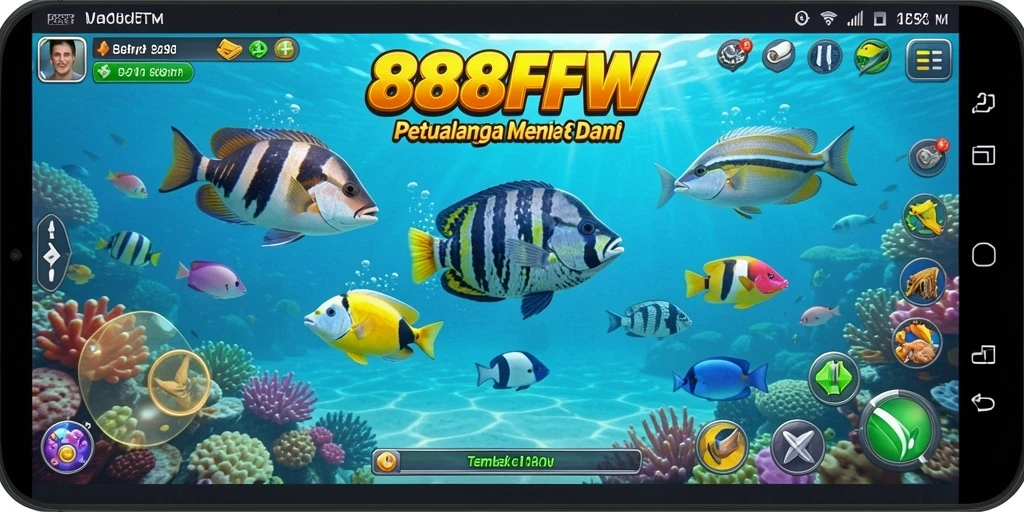 Tampilan gameplay seru di 888FW saat berburu ikan.