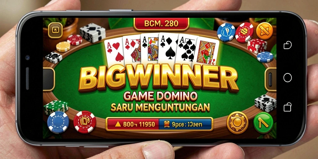 Tampilan utama gameplay BIGWINNER yang penuh keseruan Domino.