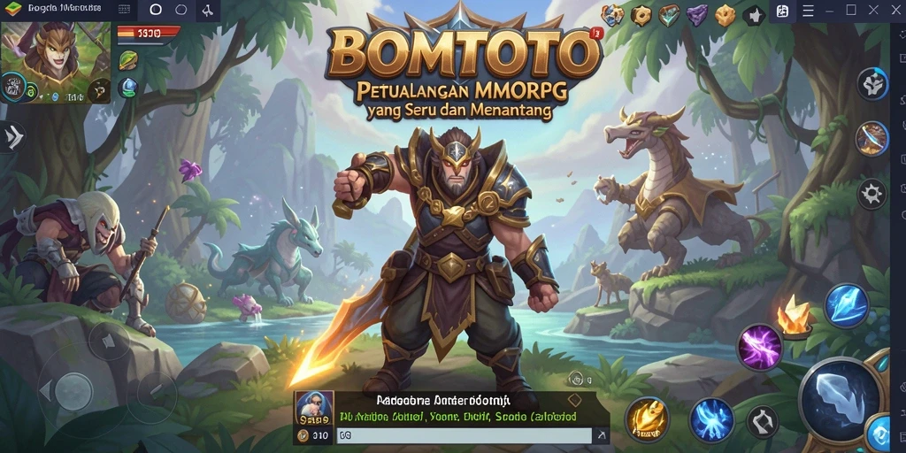 Screenshot gameplay yang menampilkan aksi seru di dunia BOMTOTO.