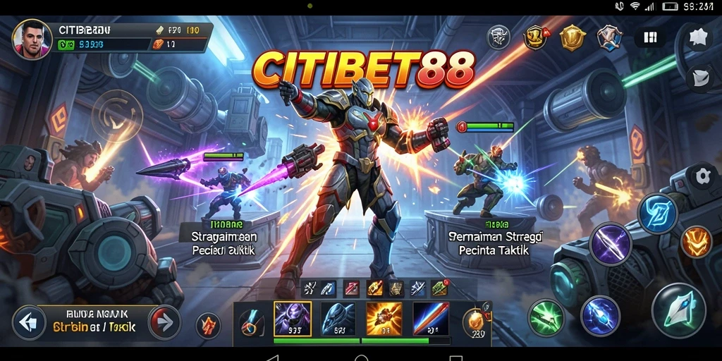Tangkapan layar gameplay CITIBET88 memperlihatkan pertempuran strategis mendalam.