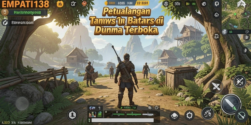 Screenshot utama menunjukkan pemain menjelajahi dunia Open World yang luas.