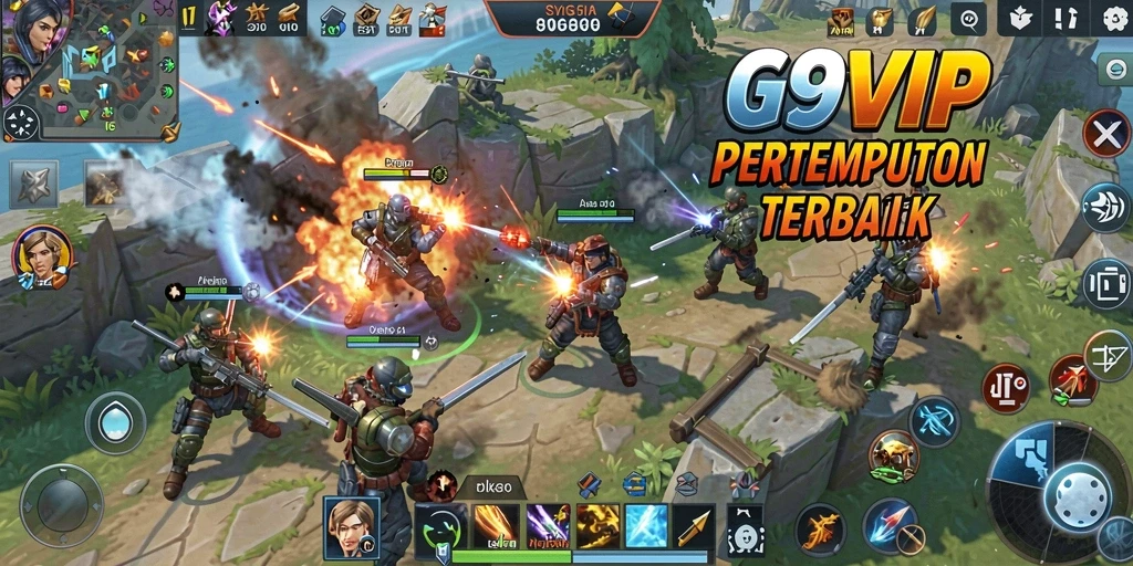 Tampilan menarik dari gameplay G9VIP saat melawan pemain lain.