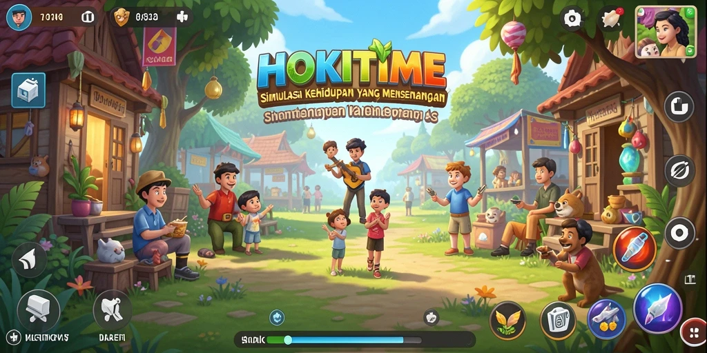 Screenshot utama HOKITIME menunjukkan aksi gameplay yang menarik dan penuh warna.