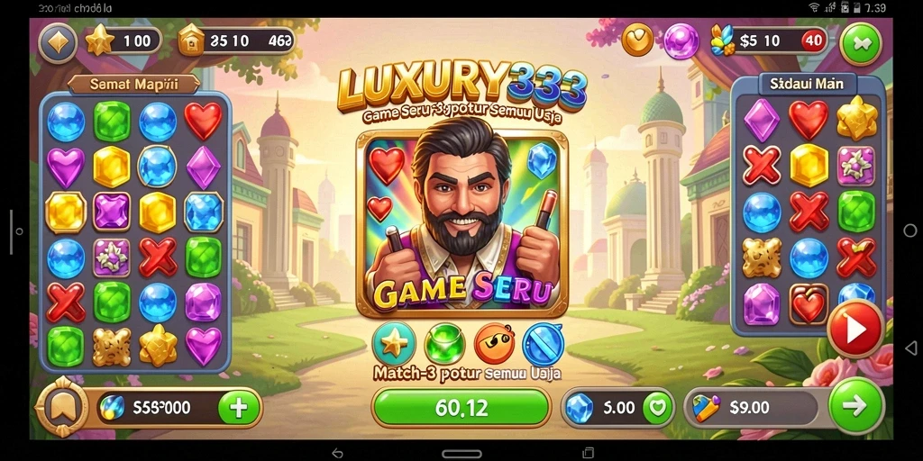 Tampilan gameplay seru LUXURY333 dengan efek visual menawan.
