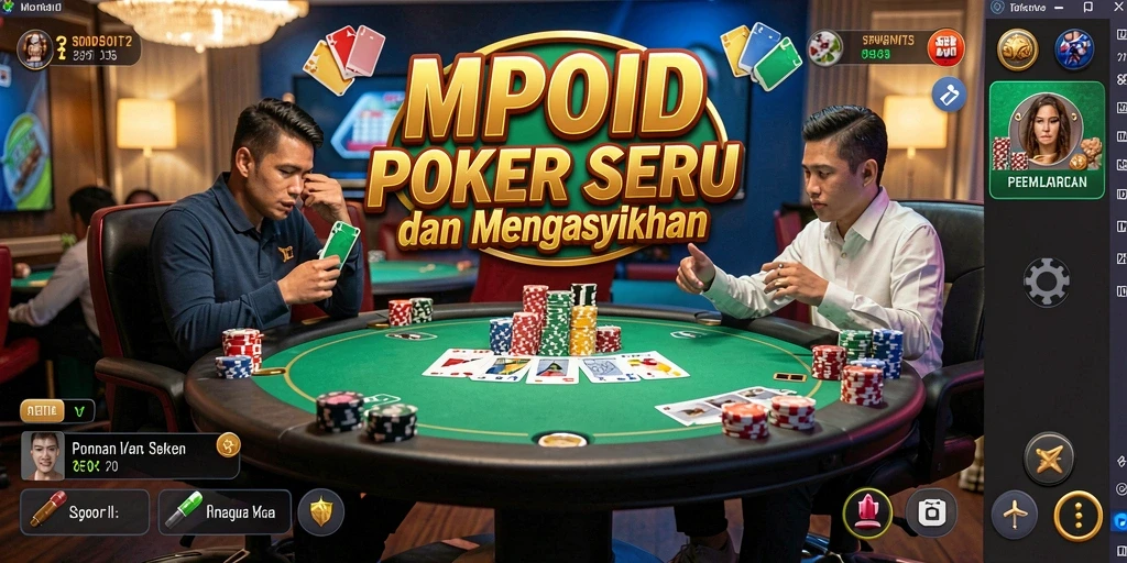Tampilan gameplay MPOID yang menarik dengan suasana Poker yang mendebarkan.