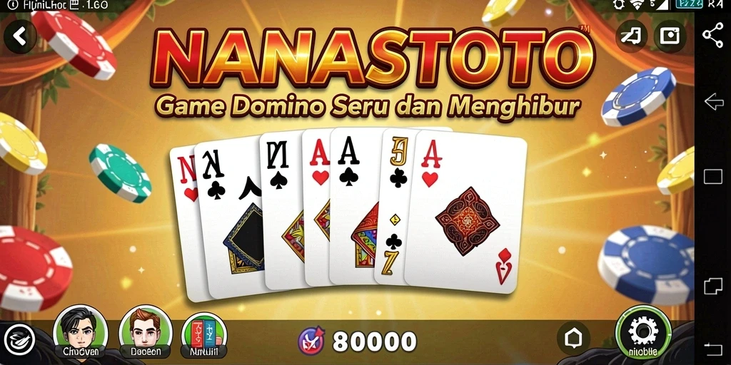 Screenshot gameplay NANASTOTO yang menunjukkan keseruan permainan Domino.