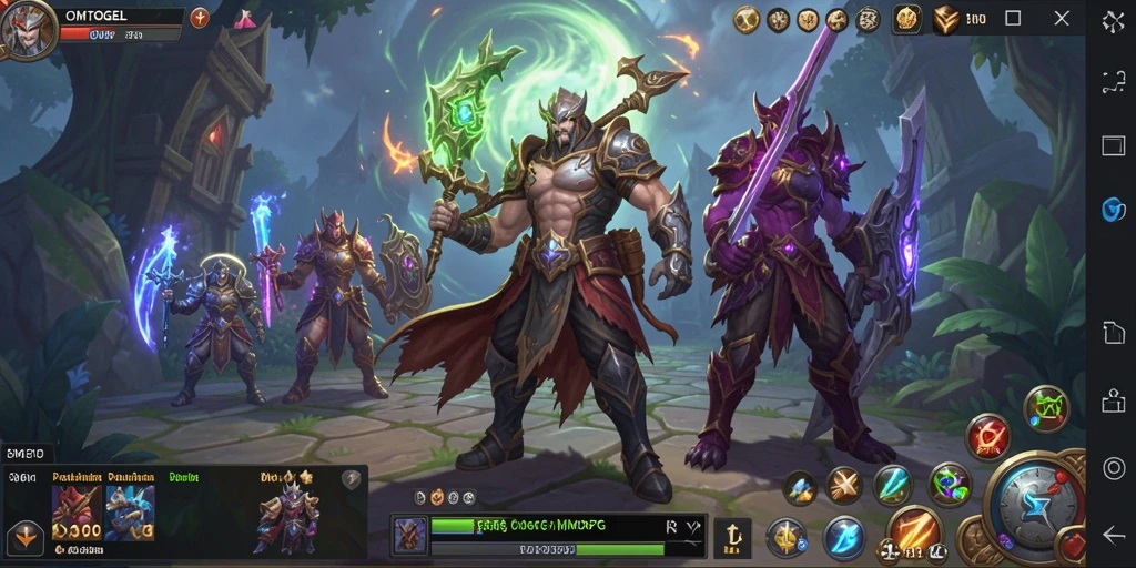 Tampilan gameplay <strong>OMTOGEL</strong> yang memukau dalam petualangan MMORPG.
