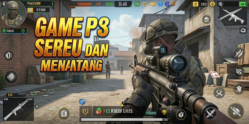 Screenshot POKER88 yang menampilkan aksi gameplay FPS yang intens.