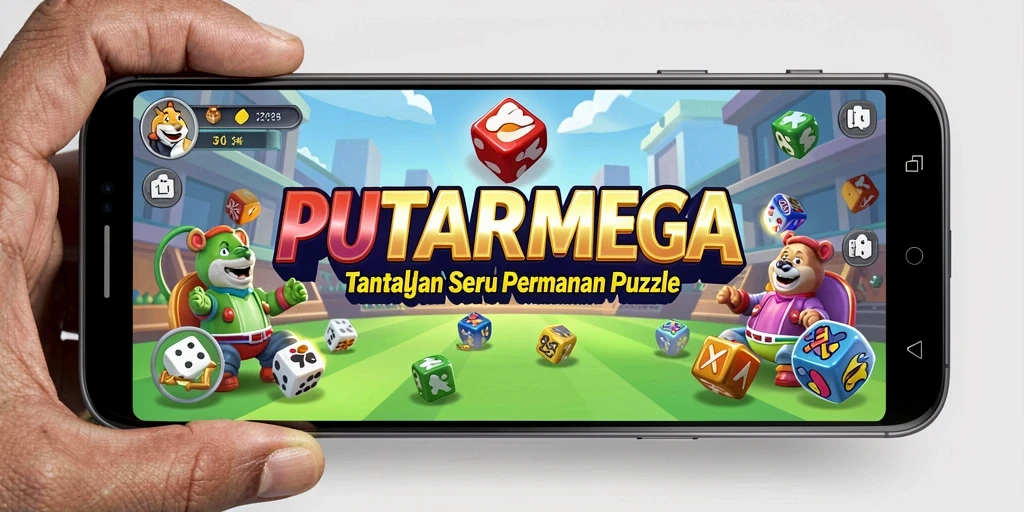 Screenshot PUTARMEGA menunjukkan gameplay seru dengan tantangan Puzzle.