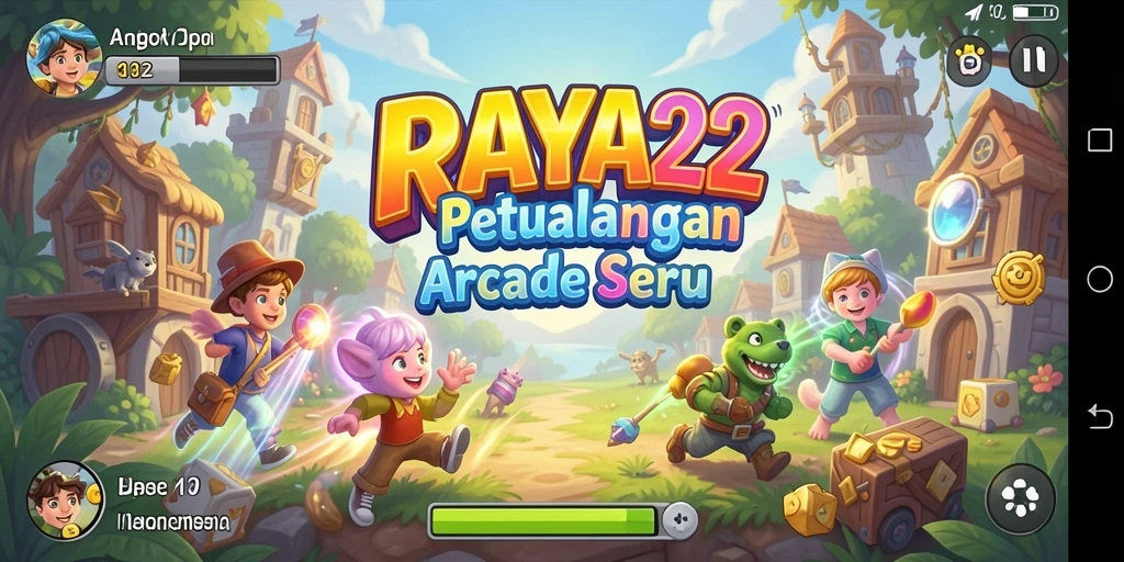 Gameplay RAYA22 menunjukkan aksi arcade yang seru dan menantang.