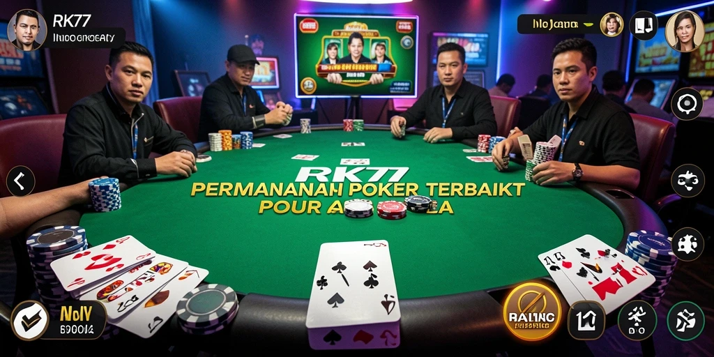 Tampilan gameplay seru RK77 saat bermain Poker.