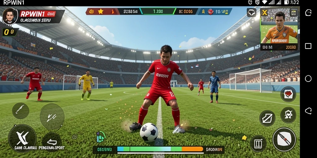 Tampilan gameplay seru dari RPWIN1 yang menguji keterampilan olahraga Anda.