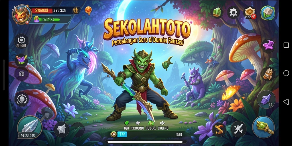 Tampilan gameplay seru dari SEKOLAHTOTO yang menampilkan aksi petualangan.