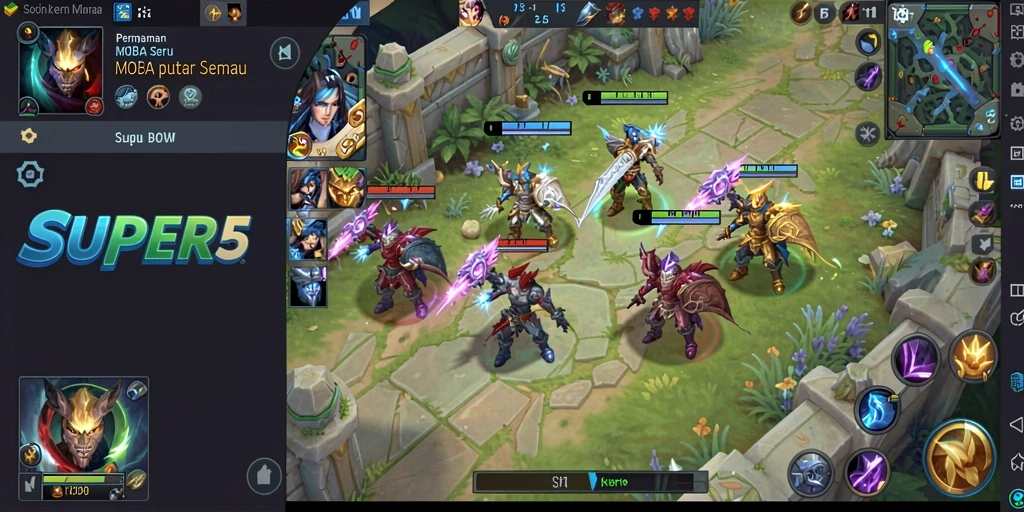 Gameplay super seru dari SUPER5 dalam aksi.